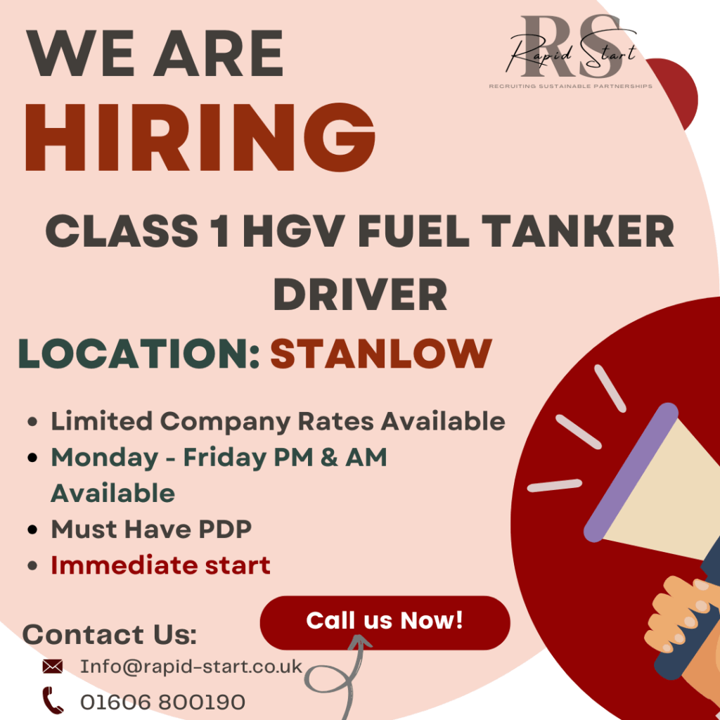 stanlow HGV fuel tanker driver petrochemical jobs United Kingdom 