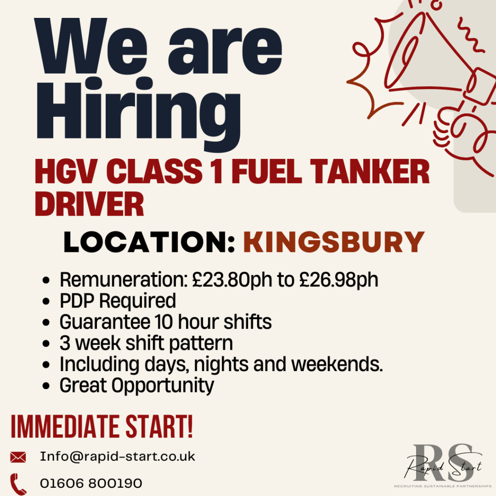 KINGSBURY PETROCHEMICAL TANKER DRIVER HGV DRIVER