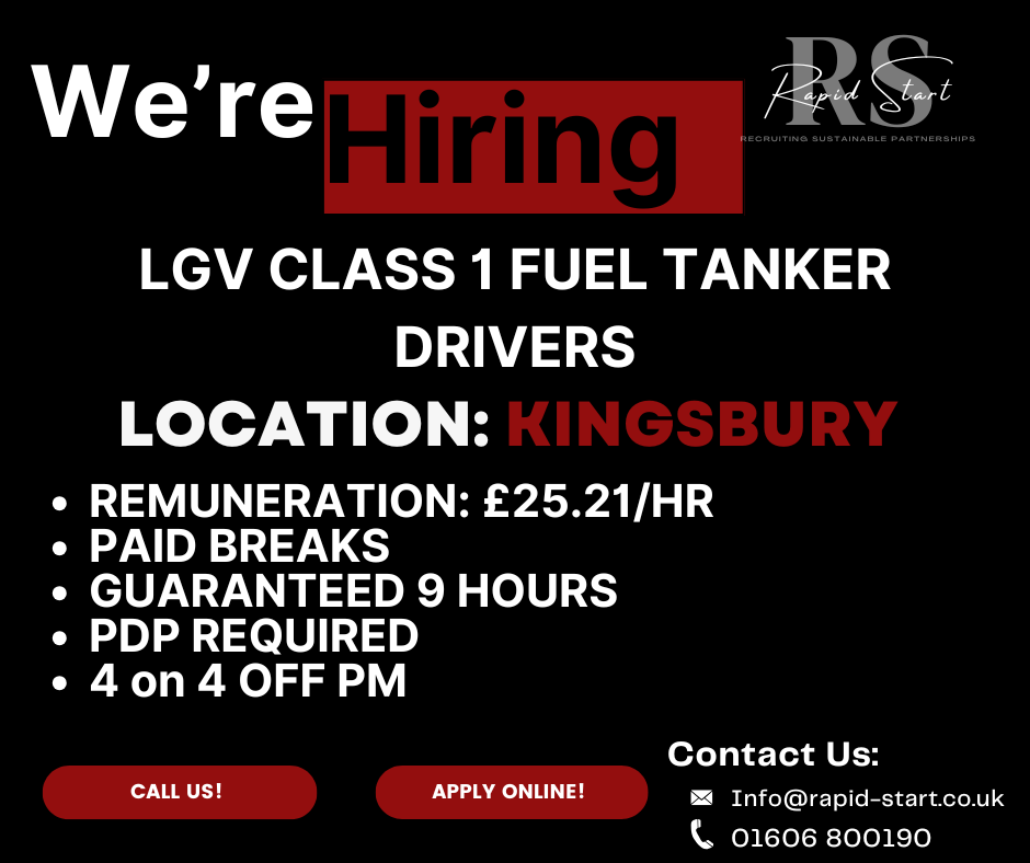 kingsbury driver hgv fuel tanker driver