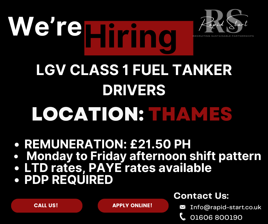 Thames HGV fuel tanker driver