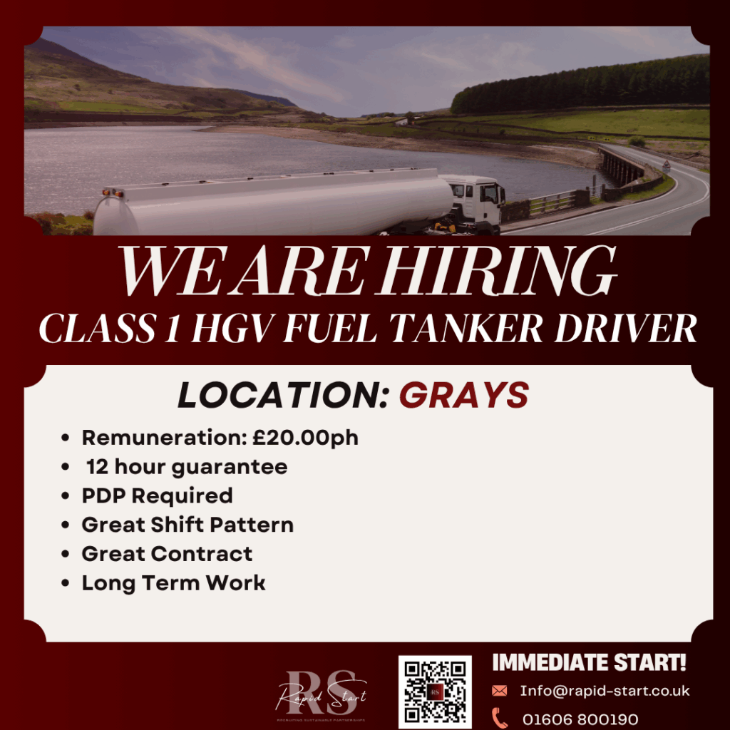 HGV Class 1 fuel tanker driver Grays apply now recruitment petrochemical tanker driver 